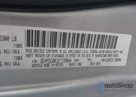 2014 Dodge Journey Se from USA, damaged, VIN 3C4PDCAB1ET170544